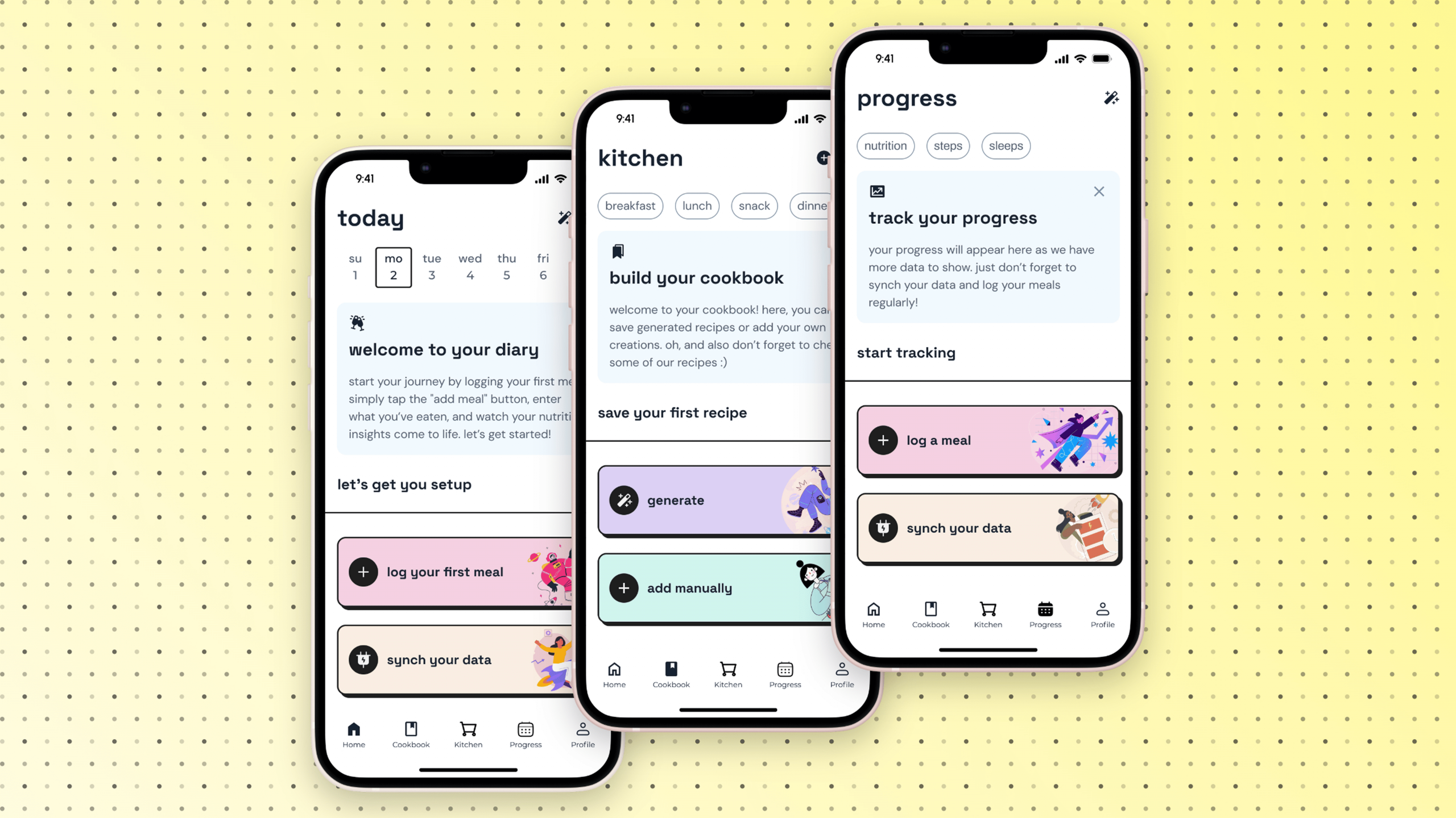 new user screens